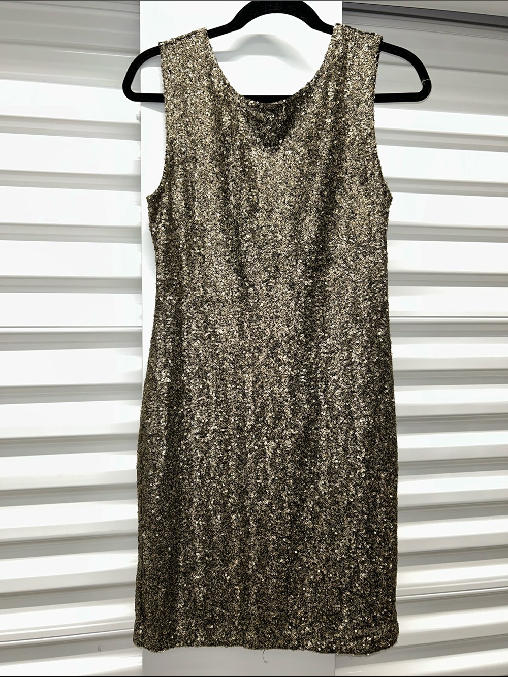 Fate Gold Sequin Mini Sheath Dress